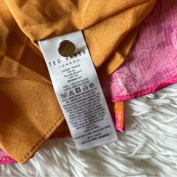 Ted Baker Floral Maxi dress size 1 pink orange tiered - Picture 11 of 13